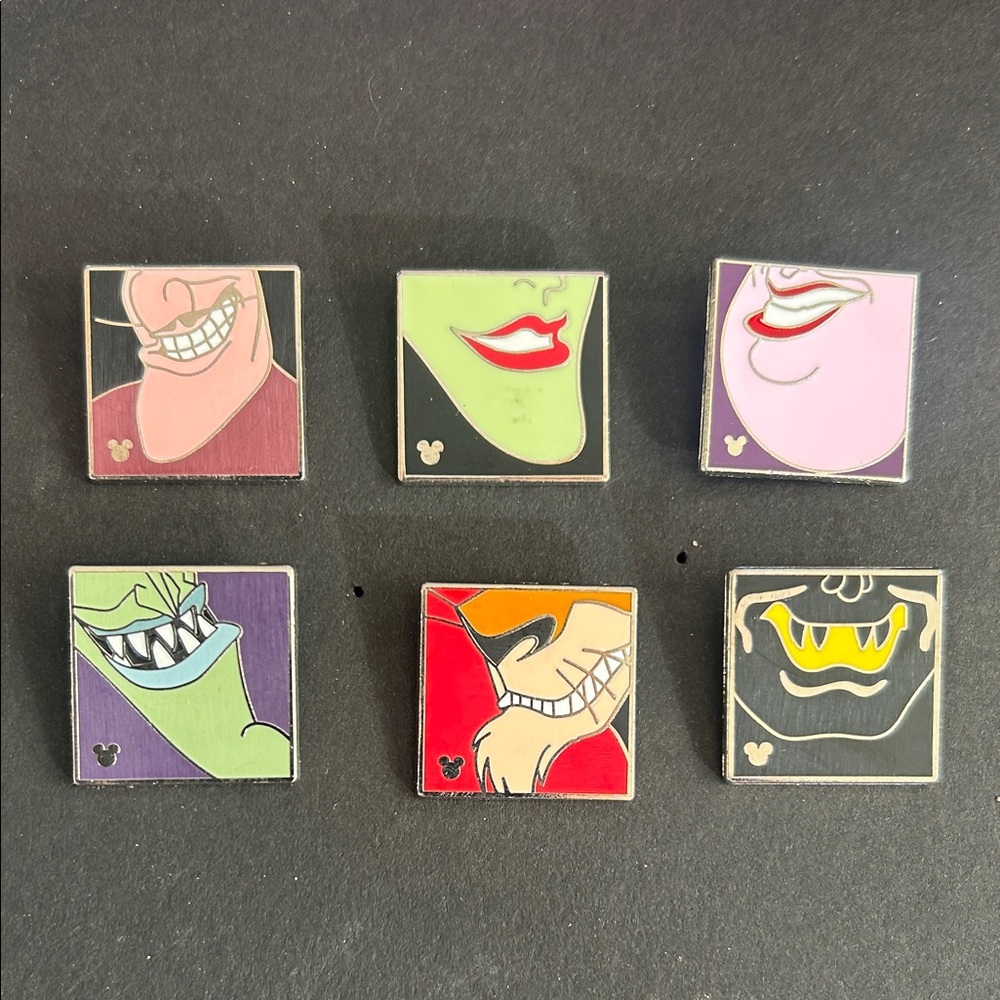 Disney Villains Colorful Square Pin Collection